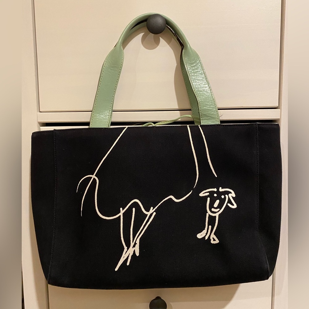 Kate Spade x Maira Kalman Limited Edition Black canvas tote